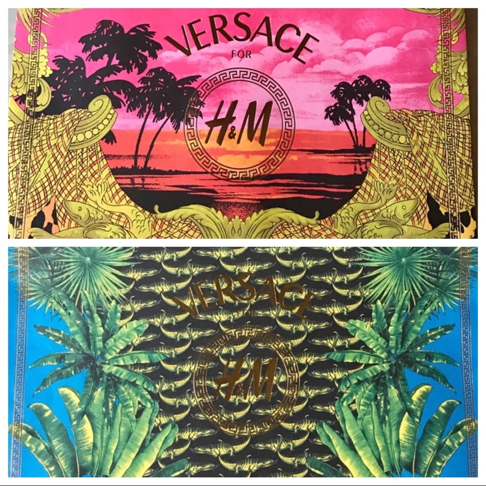 Two Versace X H&M Shopping Gift Bags